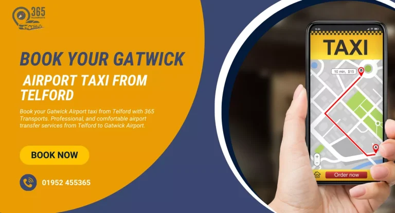 Book Your Gatwick Airport Taxi from Telford | 365 Transports
