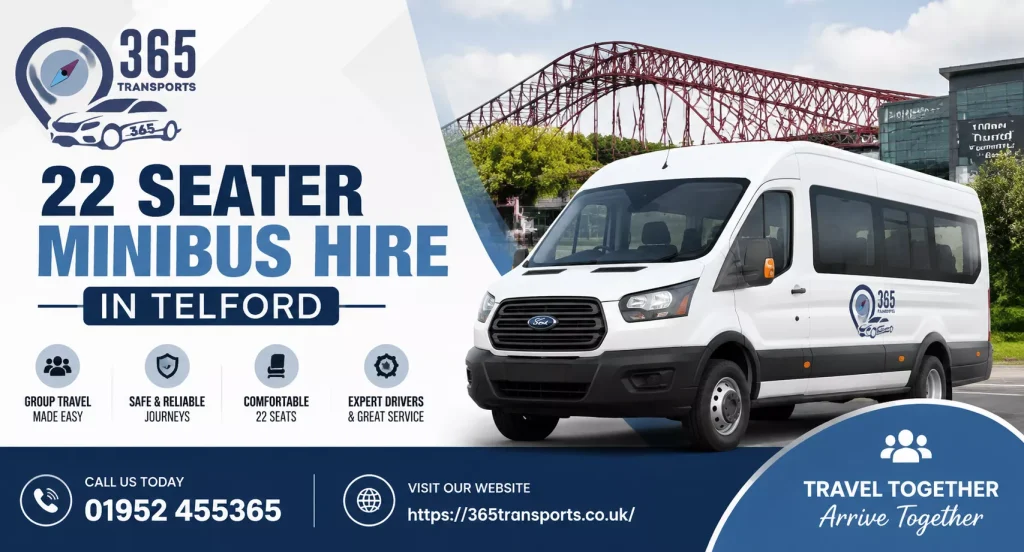 22 Seater Minibus Hire in Telford | 365 Transports UK