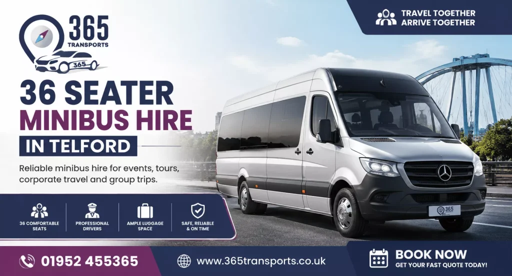 36 Seater Minibus Hire in Telford | 365 Transports UK