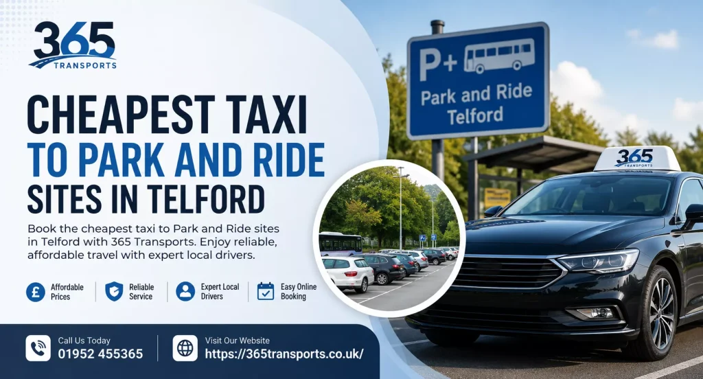 Cheapest Taxi to Park and Ride Sites in Telford | 365 Transports